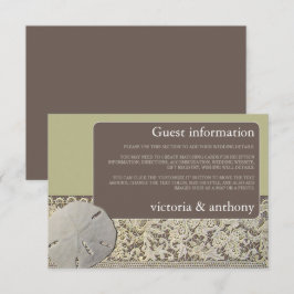 Zanddollarkant,  Strand Huwelijksdetail Informatiekaartje