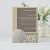 Zanddollarkant,  Strand Huwelijksdetail Informatiekaartje (Staand voorkant)