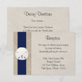 Zanddollars Bruiloftsreceptiekaart Navy Informatiekaartje (Voorkant / Achterkant)