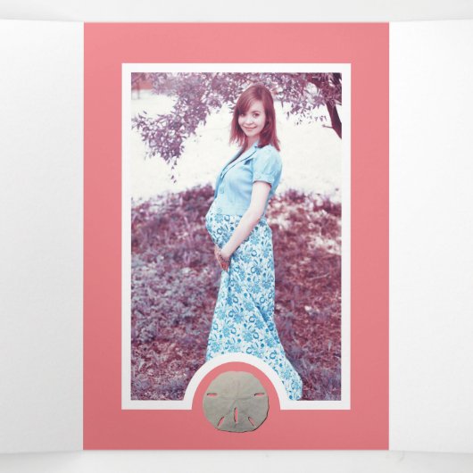 Zanddollars & Jute, Baby Strandfeest Suite Drieluik Uitnodiging (Binnenkant midden)