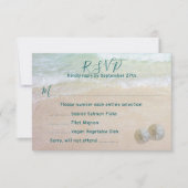 Zanddollars Menu Antwoord Strand Achtergrond Afbee Kaart (Voorkant)