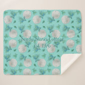 Zanddollars Patroon Turquoise Kust Thuis Sherpa Deken (Voorkant (horizontaal))