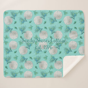 Zanddollars Patroon Turquoise Kust Thuis Sherpa Deken