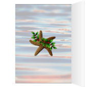 Zanddollars Starfish Beach Kerstmis gevouwen Kaart (Binnen (Links))