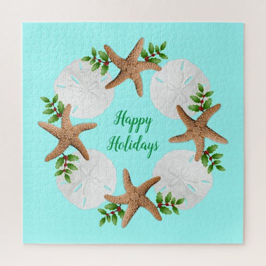 Zanddollars Starfish kerstvakantie puzzel (Verticaal)
