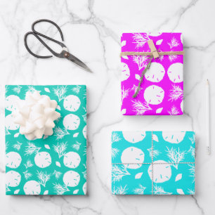 Zanddollars Zee Koraal Tropische Kleuren Inpakpapier Vel