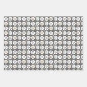 Zanddollars Zwart en grijs patroon Inpakpapier Vel (Voorkant 3)