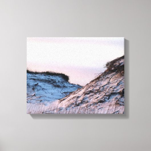 Zandduin bij schemer foto op een canvas afdruk (Voorkant)