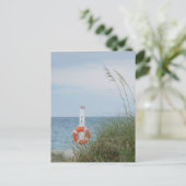 Zandduin en levensring fotografische kust briefkaart (Staand voorkant)