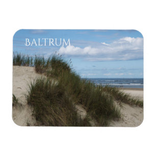 Zandduin, Gras, Noordzeestrand, Baltrum eiland Magneet