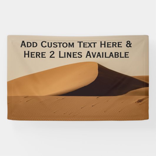 Zandduinen Desert Landschap Custom Text Spandoek (Horizontaal)
