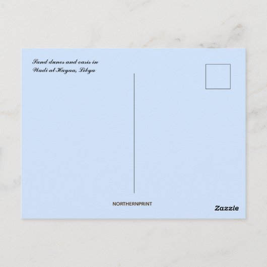 Zandduinen en oase in Wadi al Hayaa Libië Briefkaart (Achterkant)