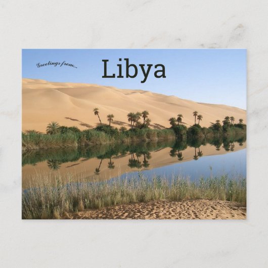 Zandduinen en oase in Wadi al Hayaa Libië Briefkaart (Voorkant)
