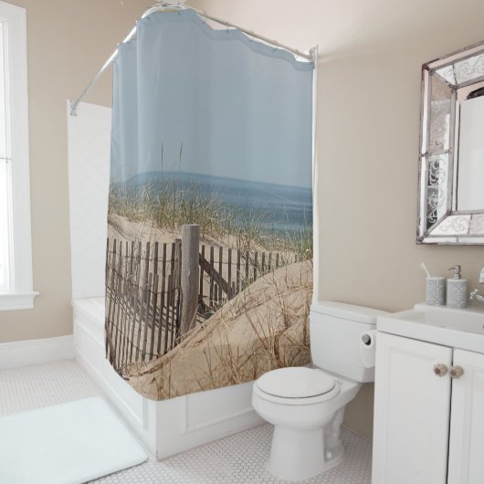 Zandduinen en strandhek douchegordijn (In situ)