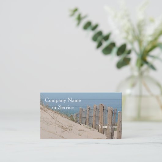 Zandduinen en strandhek visitekaartje (Staand voorkant)