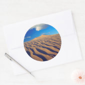 Zandduinen en wolken ronde sticker (Envelop)