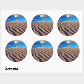 Zandduinen en wolken ronde sticker (Vel)