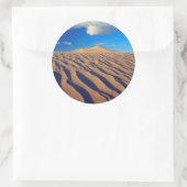 Zandduinen en wolken ronde sticker (Tas)