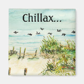 Zandduinen en zeemeeuwen Buitenbanken North Caroli Magneet (Voorkant)