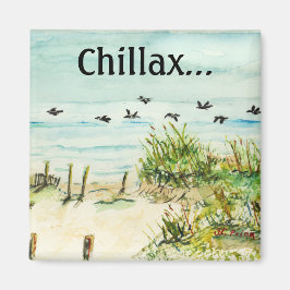 Zandduinen en zeemeeuwen Buitenbanken North Caroli Magneet