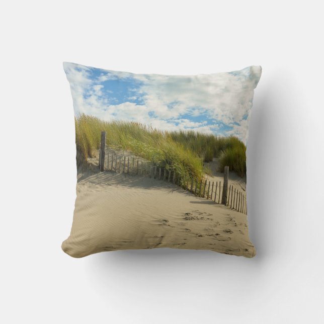 Zandduinen met houten hek kussen (Voorkant)