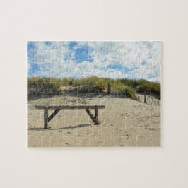 Zandduinen met houten hek legpuzzel