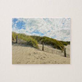 Zandduinen met houten hek legpuzzel