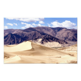 Zandduinen nabij het klooster Samye - Tibet Foto Afdruk