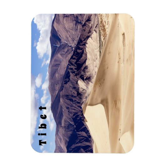 Zandduinen nabij het klooster Samye - Tibet Magneet (Verticaal)