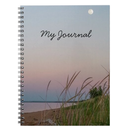 Zandduinen op het strand Volle Maan Notitieboek (Voorkant)