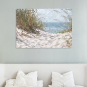 Zandduinen Strand Oceaan Waterverf Kunst Schildere Poster