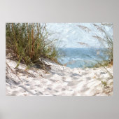 Zandduinen Strand Oceaan Waterverf Kunst Schildere Poster (Voorkant)