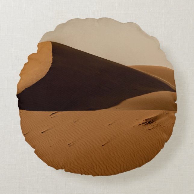 Zandduinen Woestijn Landschap Rond Kussen (Voorkant)