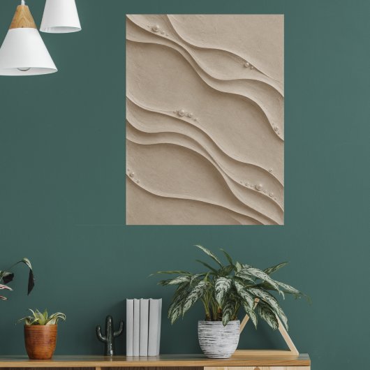Zandduingolf getextureerde abstracte wandkunstprin poster (Woonkamer 1)