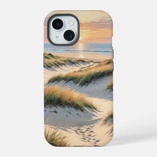 Zandduinvoetafdrukken iPhone 15 Case (Achterkant)