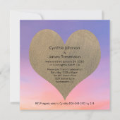 Zandhart bij Sunset Beach Bruiloftsreceptie Kaart (Voorkant)