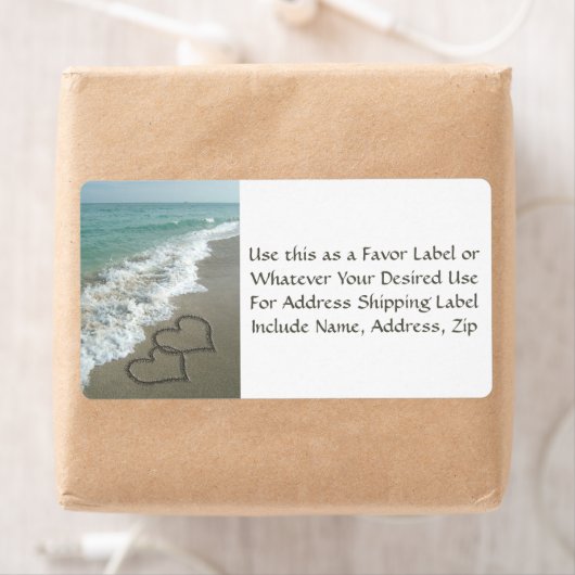 Zandharten op het strand Favor of Mailing Label (Insitu)