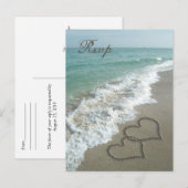 Zandharten op het strand RSVP-kaart Uitnodiging Briefkaart (Voorkant / Achterkant)