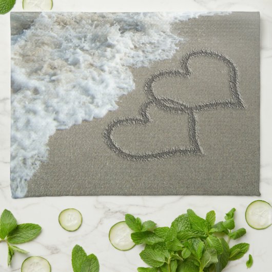 Zandharten op het strand theedoek (Gevouwen)