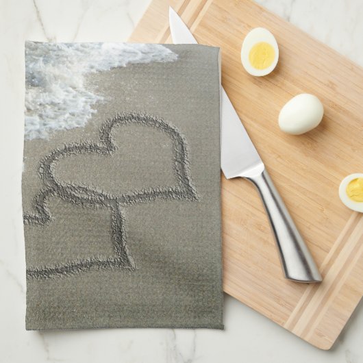 Zandharten op het strand theedoek (Quarter Fold)