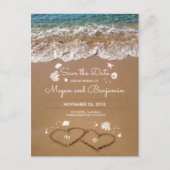 Zandharten Strand Zomer Save The Date Aankondigingskaart (Voorkant)