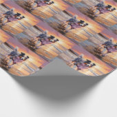 Zandige Australische Herder Hond op Strand Zonsond Cadeaupapier (Hoek)