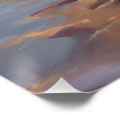 Zandige Australische Herder Hond op Strand Zonsond Perfect Poster (Hoek)