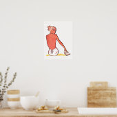  zandige strandretro seashell meisje zomer poster (Keuken)