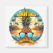 Zandige tenen met ananas bros magneet (Voorkant)