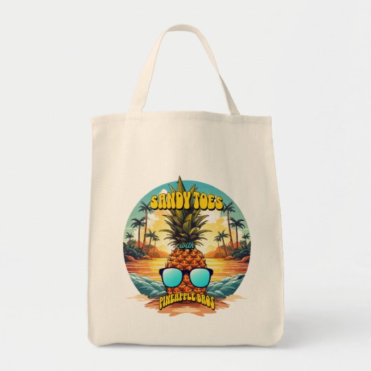 Zandige tenen met ananas bros tote bag (Voorkant)