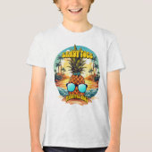 Zandige tenen met ananas bros Tri-Blend shirt (Voorkant)