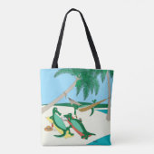 Zandige Tenen Strandtas Tote Bag (Achterkant)