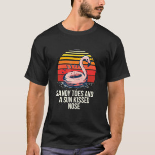 Zandige tenen zon gekuste neus strandzwerver tropi t-shirt