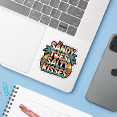 Zandige tenen Zoute kussen Retro bruiloft Sticker (Laptop met iPhone)